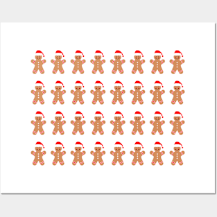 Christmas gingerbread man Posters and Art